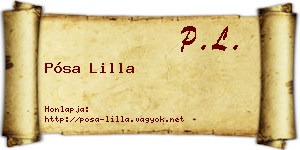 Pósa Lilla névjegykártya